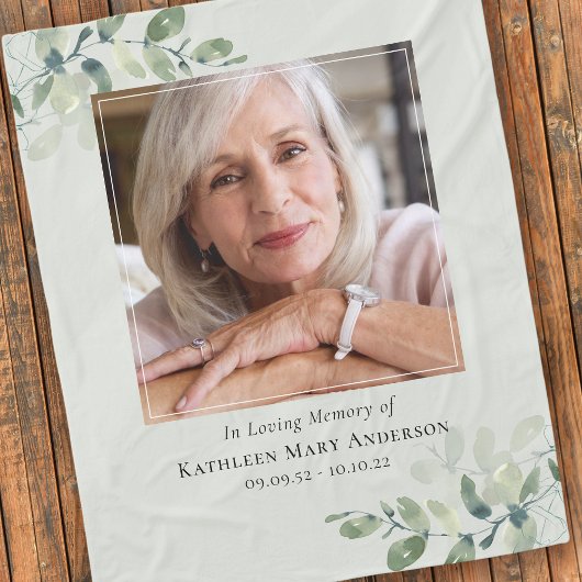 Eukalyptus Love Memory Memorial Keepake Fleecedecke