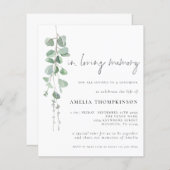 Eukalyptus Luncheon Einladung zum Gedächtnisgeld (Vorne/Hinten)
