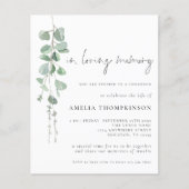 Eukalyptus Luncheon Einladung zum Gedächtnisgeld (Vorderseite)