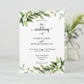 Eukalyptus Lush Greenerity Wedding Einladung (Stehend Vorderseite)