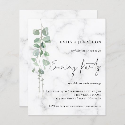 Eukalyptus Marble Wedding Abend Party (Vorne/Hinten)