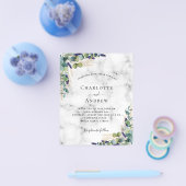 Eukalyptus-Marmor QR-Code Einladung zur Hochzeit Flyer (Einzeln)