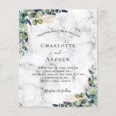 Eukalyptus-Marmor QR-Code Einladung zur Hochzeit Flyer (Vorne)