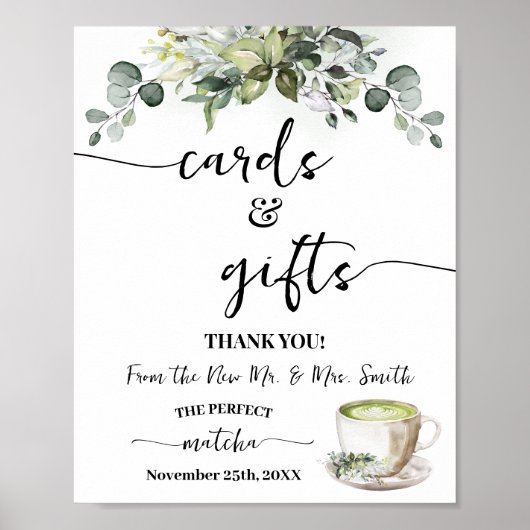 Eukalyptus-Matcha-Karten & Geschenke Junggesellinn Poster (Vorne)