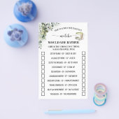 Eukalyptus-Matcha-"Would She Rather"-Duschspiel Flyer (Einzeln)