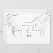 Eukalyptus Matron of Honor Invit Einladung (Vorderseite)