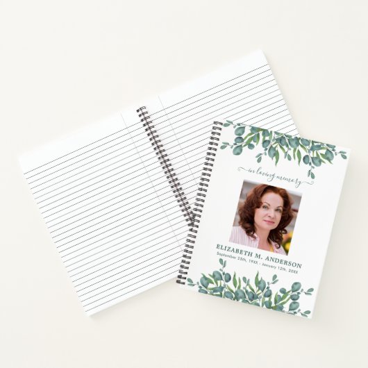 Eukalyptus Memorial Foto Budget Funerbook Notizblock (Innenseite)