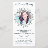 Eukalyptus Memorial Prayer Card Beerdigung Lesezei (Vorderseite)