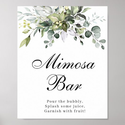 Eukalyptus-Mimosa-Bar-Poster-Schild Poster (Vorne)