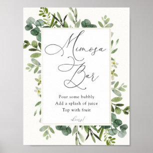 Eukalyptus Mimosa Bar Sign Poster