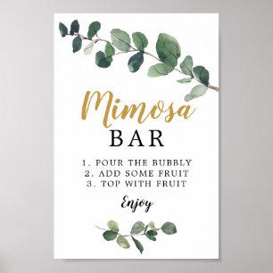 Eukalyptus Mimosa Bar Sign Poster
