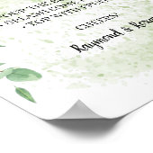 Eukalyptus Mimosa Bar Wedding Sign Poster (Ecke)