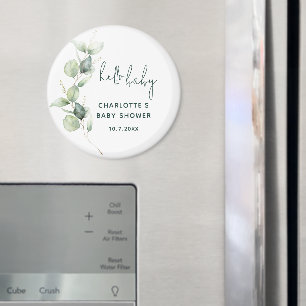 Eukalyptus-Miniatur-Script-Babydusche Magnet