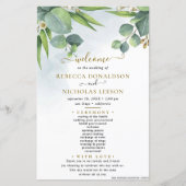 Eukalyptus-Minimal-Hochzeitsprogramm (Vorderseite)