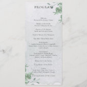 Eukalyptus minimal modernes Hochzeitsprogramm Menükarte (Rückseite)