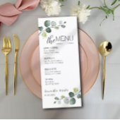 Eukalyptus Minimal Script Wedding Menu Menükarte