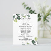 Eukalyptus Minimal Wedding Bridal Timeline (Stehend Vorderseite)