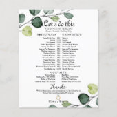 Eukalyptus Minimal Wedding Bridal Timeline (Vorderseite)