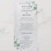 Eukalyptus minimale moderne Programm Hochzeit (Vorne/Hinten)