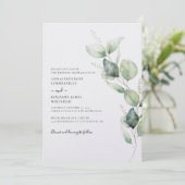 Eukalyptus Minimalistisch Botanische Wasserfarbenh Einladung (Stehend Vorderseite)