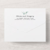 Eukalyptus Minimalistisch Calligrafy Wedding All In One Einladung (Rückseite)