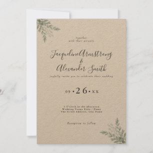 Eukalyptus Minimalistisch Hochzeit Einladung
