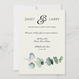 Eukalyptus Minimalistisch Hochzeit Einladung
