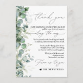 Eukalyptus Minimalistisch Napkin Dankeschön Karte (Vorderseite)