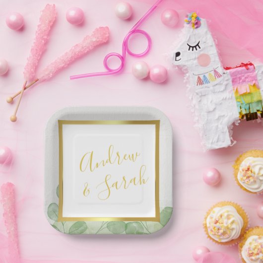 Eukalyptus-Minimalistisch Pappteller (Party)