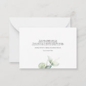Eukalyptus Minimalistisch Script Wedding Vielen Da Mitteilungskarte (Rückseite)