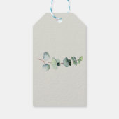 Eukalyptus Minimalistisch Watercolor Wedding Geschenkanhänger (Rückseite)