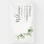 Eukalyptus Minimalistische Hochzeit in Aquarellfar Banner (Vertikal)