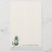 Eukalyptus Minimalistische Personalisierte Station Briefpapier (Vorderseite)