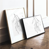 Eukalyptus Minimalistischer botanischer Linien Poster