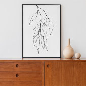 Eukalyptus Minimalistischer botanischer Linien Poster