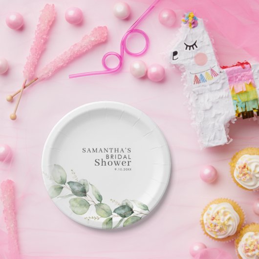 Eukalyptus-Minimalistisches Brautparty Pappteller (Party)