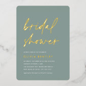 Eukalyptus | Minimalistisches Skript-Brautparty Folieneinladung (Vorderseite)