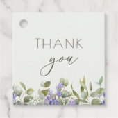 Eukalyptus mit Lavendel-Blume Hochzeit Geschenkanhänger (Vorderseite)