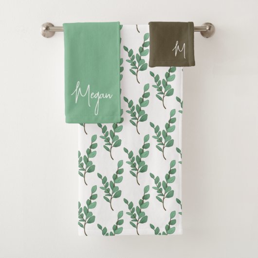 Eukalyptus Mit Monogramm Handtuch-Set Badhandtuch Set (Insitu)