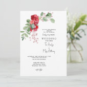 Eukalyptus mit Roter Blüte und Blütenblüte Einladung (Stehend Vorderseite)