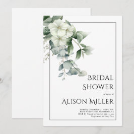 Eukalyptus mit weißem Blume Brautparty Einladung