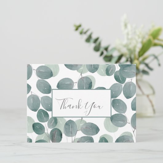 Eukalyptus Modern 2 Dankeskarte (Stehend Vorderseite)