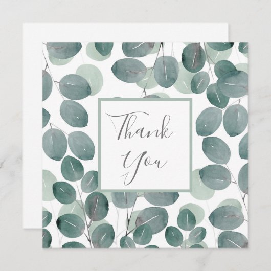 Eukalyptus Modern 2 Dankeskarte (Vorne/Hinten)