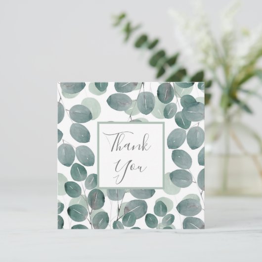 Eukalyptus Modern 2 Dankeskarte (Stehend Vorderseite)