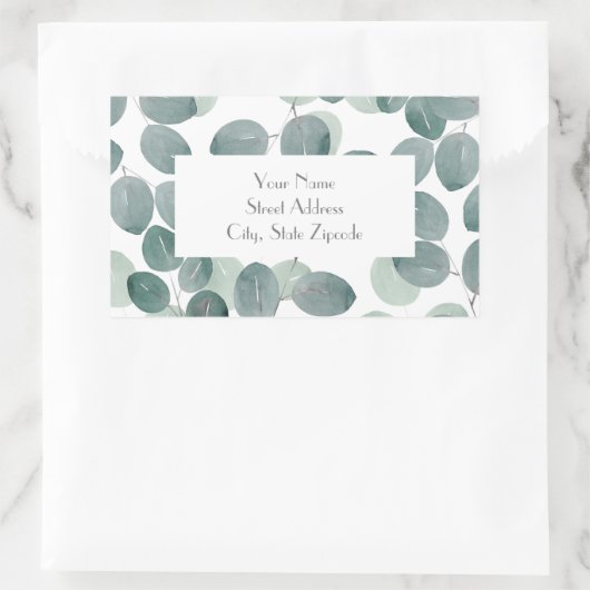 Eukalyptus Modern 2 Rechteckiger Aufkleber (Tasche)