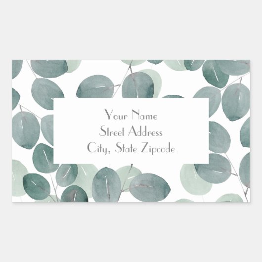 Eukalyptus Modern 2 Rechteckiger Aufkleber (Vorderseite)