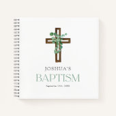 Eukalyptus Modern Cross Baptisbook Notizblock (Vorderseite)