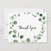 Eukalyptus Modern Flat Wedding Dankeschön Karte (Vorderseite)