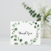 Eukalyptus Modern Flat Wedding Dankeschön Karte (Stehend Vorderseite)