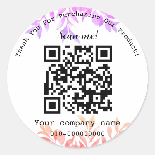 Eukalyptus, modern, Minimalistisch, QR-Code Vielen Runder Aufkleber (Vorderseite)